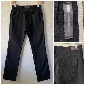 Levi’s 505 Straight Leg Jeans Women’s 8 W29 L34 Black Classic Fit Dark Denim EUC